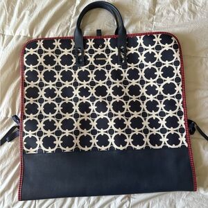 Stella & Dot Navy and Cream Patterned Garment Bag